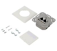 68721 Prise murale blanche IEEE 802.3at cat: 6a prise RJ45 x2 8p8c GOOBAY