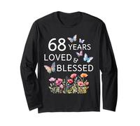 68e Anniversaire du 68e Anniversaire de la Femme Blessed Flower Butterfly Manche Longue