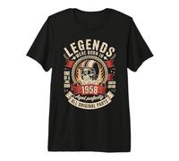 68e Anniversaire Legends sont nés en 1958 Biker Motorcycle T-Shirt Haut de Gamme