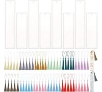 68pcs Epoxy Resin Bookmark Mould Kit,8 Pieces Silicone Bookmark Mould And 60 Pieces Multiple Colour Tassel For Diy Jewellery Craft Mould Diy Bookmark (C)