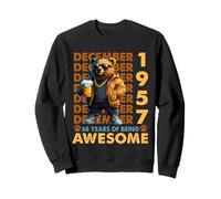 68th Birthday Bear Legends December 1957 68 Years Old Mens Sweatshirt