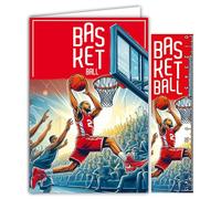 AFIE 69-1001 Carte BASKETBALL avec Enveloppe 12x17,5cm Pour sportif sportive basketteur basketteuse champion ou supporter d'une équipe - Collection Passion Sports - Fabriqué en France