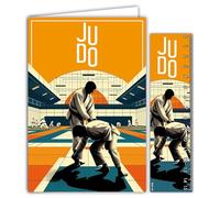 69-1008 Carte JUDO avec Enveloppe 12x17,5cm Pour sportif sportive judoka champion(ne) ceinture noire ou supporter combat tatami dojo Collection Passion Sports - Fabriqué en France
