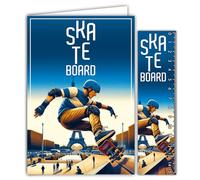 69-1016 Carte SKATEBOARD avec Enveloppe 12x17,5cm Pour sportif sportive urbain Street et Park Skatepark Trocadéro Tour Eiffel Paris - Collection Passion Sports - Fabriqué en France