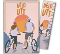 69-1027 Carte Vélo VTT Cycliste Sportif Sportive Homme Femme Soleil - Avec Marque-page/Règle de 15cm en papier et Enveloppe Blanche Format 12x17,5cm - Cadeau Anniversaire ou Fête - Fabriqué en France