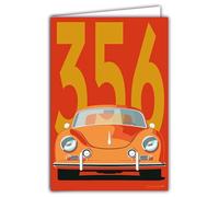 69-1107 Carte 356 Voiture Sport Automobile Illustration Design épuré -Avec Enveloppe 12x17cm - Fabrication française - Création exclusive Denis Bultot - Pour Passionné - Rétro Vintage Mythique Iconic