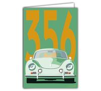 69-1108 Carte 356 Voiture Sport Automobile Illustration Design épuré -Avec Enveloppe 12x17cm - Fabrication française - Création exclusive Denis Bultot - Pour Passionné - Rétro Vintage Mythique Iconic
