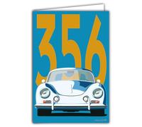 69-1109 Carte 356 Voiture Sport Automobile Illustration Design épuré -Avec Enveloppe 12x17cm - Fabrication française - Création exclusive Denis Bultot - Pour Passionné - Rétro Vintage Mythique Iconic