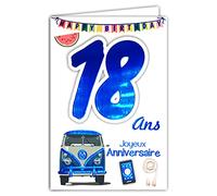 69-2118 Carte Joyeux Anniversaire 18 ans Garçon Jeune Homme Adulte - Majorité Majeur Permis B Conduire Voiture
