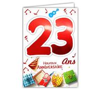 69-2125 Carte Anniversaire 23 ans Jeune Homme Femme - Clé Clef Liberté Bonheur Indépendance