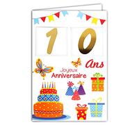 69-2162 Carte Joyeux Anniversaire 1 à 119 ans au choix Tirettes en papier avec âges en or doré brillant et enveloppe couleur