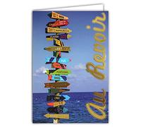 AFIE 69-4061 Carte Au revoir Bon Voyage Nouveau Départ Retraite Déménagement Changement d'adresse Or Doré