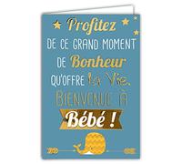 69-5005 Carte de vœux Félicitations Naissance Garçon Fille Profitez de ce grand moment de Bonheur qu'offre la Vie Bienvenue à Bébé