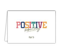 69-5153 Carte Positive Vibes Only Pour Toi Lettres en Or Doré Brillant pour Femme Fille Pensée Encouragements Réussite Rétablissement Format Horizontal avec Enveloppe Blanche Format 17,5x12cm