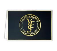 69-5165 Carte Félicitations YES Succès & Réussite - Carte de Vœux Collection Prestige en Or Doré Brillant - Idée Cadeau Réussite, Diplôme - Avec Enveloppe Blanche 12x17,5 cm - Fabriqué en France