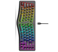 69 claviers de jeu mécaniques ergonomiques USB C câble détachable 18 RVB mode rétroéclairé silencieux design bureau anti-ghosting pour PC toucher lisse clavier RGB