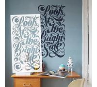 69 cm Script Font Citation Look at The Bright Side Pochoirs Pochoirs Muraux Grande Taille Personnalisé pour Plâtre Grande Taille pour Meubles S644