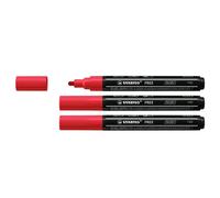 [692/748-3] STABILO Lot de 3 Marqueurs pointe moyenne FREE acrylic T300 rouge...