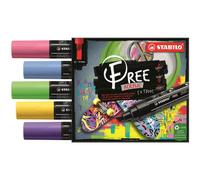 [693/5] STABILO Etui carton 5 marqueurs pointe large FREE acrylic T800C Set 1...