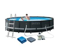 Intex 26340NP Piscine hors sol Rond 19156 L Bleu, Gris