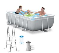 Intex Prisma Frame Rectangular With Filter Pool Gris 300 x 175 x 80 cm