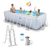 Intex - 26780NP - Kit Piscine Tubulaire rectangulaire Chevron (L) 4,00 x (l) 2,00 x (h) 1,00m