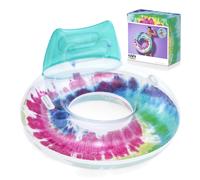 Bestway Bouée Tie Dye avec appui-tête 118 x 117 cm Multicolore
