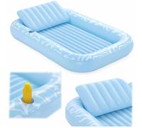 Bestway Matelas de bronzage Sun-Kissed 203 x 137 x 25,5 cm avec oreiller et porte-gobelet Bleu