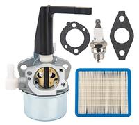 696065 Carburetor Compatible for Briggs & Stratton 697422 110402 110412 215369 Tiller Engine Carb with Mounting Gaskets Kit and 491588S Flat Air Filter Cartridge