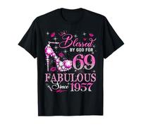 69th Birthday Queen Blessed by God 69 Fabulous Since 1957 T-Shirt