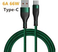6a 66w Nylon Moided Data Wired Super Fast Charging Mobile Phone Charger for Transfer Compatible Iphone 13 Huawei Xiaomi 1 meter _ type -C