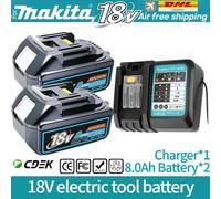 6AH 8AH 10AH 12AH pour batterie Makita 18V Outils Li-ion de remplacement LXT BL1840 BL1850 pour tournevis 18V avec BMS ✅ Chargeur 2 pièces 8,0 Ah