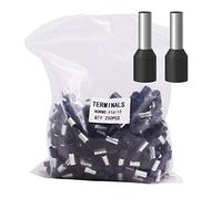 6AWG Wire Ferrules Terminals, 250pcs 6AWG Black ferrules connectors for Electric, Industrial, Chemical Industry, Power Control System, etc.