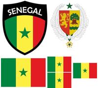 6B Lot de 6 écussons thermocollants Sénégal avec armoiries thermocollantes