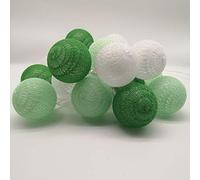 6cm Boule Coton Guirlande Lumineuse Multicolore, DOTBUY LED Guirlande Lumineuse à Piles, Decoration Noël, Enfant, Festival, Chambre Mariage Décorations (forêt verte,3.3M/20LED)