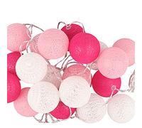 6cm Guirlande Lumineuse Boule Coton, DOTBUY Decoration Noël, LED Guirlande Lumineuse à Piles, Enfant, Chambre Mariage Atmosphera Romantique Décorations (Poudre de fée,3.3M/20LED)