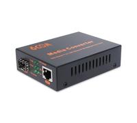 6COM GIGA Convertisseur de média fibre 10G SFP vers RJ45, 1 fente RJ45 auto-négociation 1000 M/2,5G/5G/10GBase-T vers 1 fente SFP+ 10GBase-X, prend en charge l'émetteur-récepteur 10GBase-SR/LR/ER/ZR