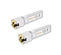 6COM Lot de 2 émetteurs-récepteurs SFP+ 1,25G/2,5G/5G/10GBase-T, module cuivre 10G SFP+ vers RJ45, compatible avec Cisco SFP-10G-T-S, Ubiquiti UF-RJ45-10G, Fortinet, Netgear,Mikrotik, TP-Link