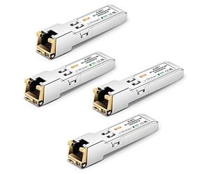 6COMGIGA 10/100/1000BASE-T SFP RJ45 Cuivre, Module émetteur-récepteur 1,25G pour Cisco GLC-T/SFP-GE-T/GLC-TA, Mikrotik S-RJ01, jusqu'à 100 m [Pack de 4]