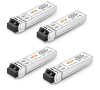6COMGIGA 10GBase-SR Lot de 4 émetteurs-récepteurs SFP+ 10 G 850 nm LC Module multimode jusqu'à 300 m Compatible avec Cisco SFP-10G-SR, Meraki, Ubiquiti UF-MM-10G, Mikrotik, Netgear, D-Link, TP-Link