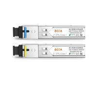 6COMGIGA Une paire d'émetteurs-récepteurs Bidi de connecteur SFP SC 2,5 G, 1310 nm/1550 nm SMF, jusqu'à 20 km, compatible avec Cisco, Ubiquiti, D-Link et autres commutateurs ouverts