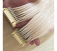 6D Extension de cheveux humains pour les extensions de cheveux 6D machine rapide No Track Groove Connection aux cheveux 10 rangs tête de vrais cheveux humains,Beige,26 INCHES