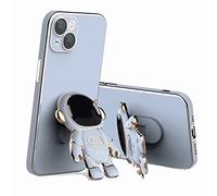 6d Plating Astronaut Hidden Stand Case Cover for iPhone, 2022 New Astronaut Hidden Stand Phone Case, Astronaut Folding Bracket for iPhone Case Women Men (Blue,for xs)