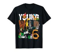 6e anniversaire Young Wild et j'ai 6 ans Safari Jungle T-Shirt