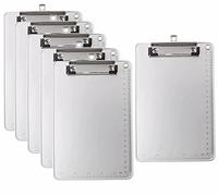 6er A5 Porte-bloc en Aleación de Aluminio avec Pince, Haute Résistant Planchettes, pour le Travail Quotidien, Clip Planches pour Papier D'Écriture Memo, Estable Extremadamente Robusto, TKD8053-A5-6x