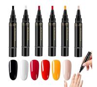 6er Set Gel-Nagellackstifte - 3-in-1 Gelnacklack Set - Nagellackstifte Ohne UV-Lampe Für Zuhause & Nagelstudio - Schnelltrocknend & Langanhaltend - 6 Farben Maniküre Je 8ml Tube