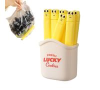 6er Set Küchenklammern Für Lebensmittel - Süße Verschlussklammern Mit Magnetischem Aufbewahrungseimer | Snack-Clips Für Tüten, Brot & Süßigkeiten | Auslaufsichere Versiegelung, Robustes PP