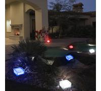 6er Set LED Lumières Solaires Cubes de Verre Außenbeleuchtungen Pierres Véranda