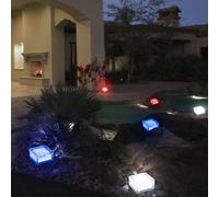 6er Set LED Lumières Solaires Cubes de Verre Außenbeleuchtungen Pierres Véranda