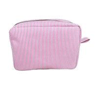 6er-Set Seersucker-Kosmetiktaschen, Rosa gestreifte Make-up-Tasche, Reise-Toilettenorganizer mit großem Fassungsvermögen, Stoff-Aufbewahrungstaschen, im indischen Stil für Hochzeit und Party